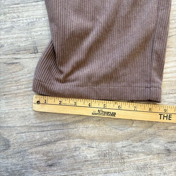 Halara Brown Pant Corduroy Straight Leg Relaxed Trouser Pocket Casual Medium - Picture 3 of 8